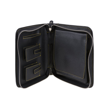 Adorini cigar bag real leather yellow yarn - 2