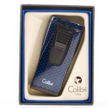 Colibri Cigarrenfeuerzeug "MonacoII"Carbondesign blau - 1