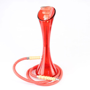 Modern-Shisha Wasserpfeife"Vase"Glas rot 52cm