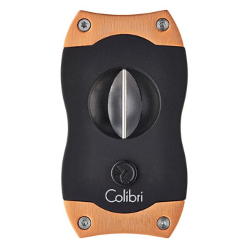 COLIBRI Zigarrenabschneider "V-Cut" Kerbschnitt, schwarz/rosegold 23mm