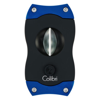 COLIBRI Zigarrenabschneider "V-Cut" Kerbschnitt schwarz/blau 23mm