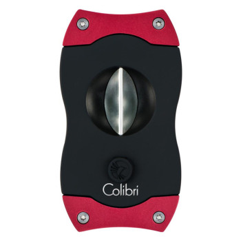 COLIBRI Zigarrenabschneider "V-Cut" Kerbschnitt schwarz/rot 23mm