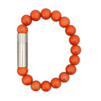 Solo Armband Bohrer Stahl Red Jasper, Größe M