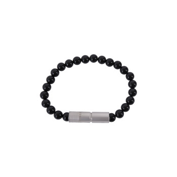 Solo Armband Bohrer Stahl Onyx, Größe L