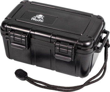 Woodoo Stash Box für Utensilien Acryl schwarz Zipper-Fach im Deckel, mit Kordel