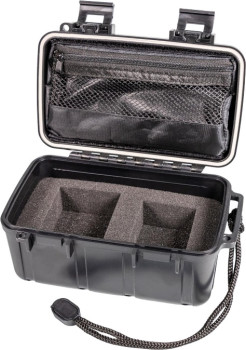 Woodoo Stash Box für Utensilien Acryl schwarz Zipper-Fach im Deckel, mit Kordel - 2