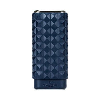 COLIBRI "Quasar" Cigarren Schiebe-Etui marine/chrom 3er