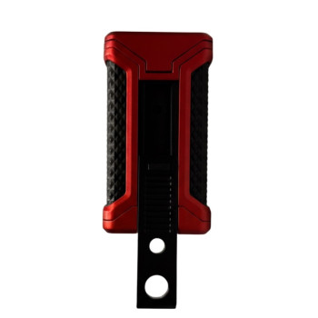 COLIBRI Zigarrenfeuerzeug "Ascari" rot/schwarz 3er-Jet-Flamme, mit Rundcutter, mit Füllstandsanzeige - 3