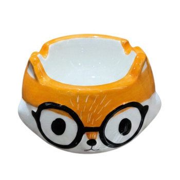 Windascher Keramik "Fuchs mit Brille" orange 2 Ablagen Ø10.5cm