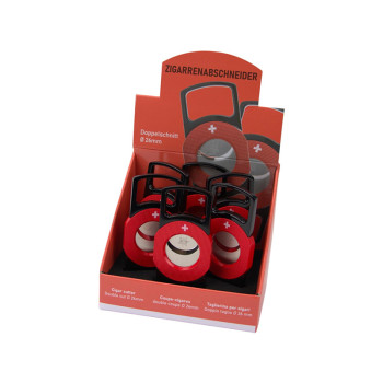 Zigarren-Abschneider "Schweiz" schwarz/rot 26mm - 3