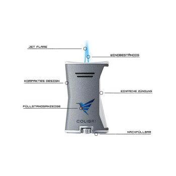 COLIBRI Feuerzeug Slim rot/gold - 2