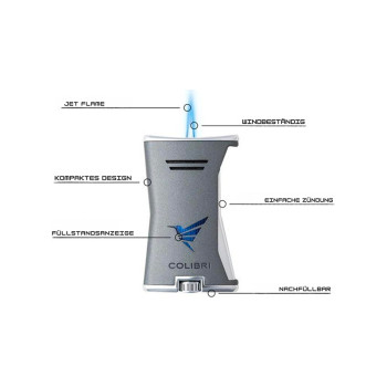 COLIBRI Feuerzeug Slim marine/gold - 2