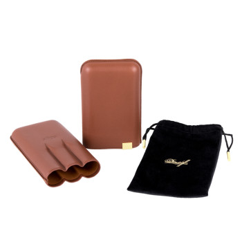 Davidoff Etui XL-3 braun/gold Leder - 2