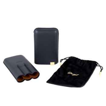 Davidoff Etui XL-3 blau/gold Leder - 2