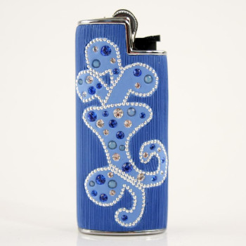 Feuerzeug Swarovski Crystals blau